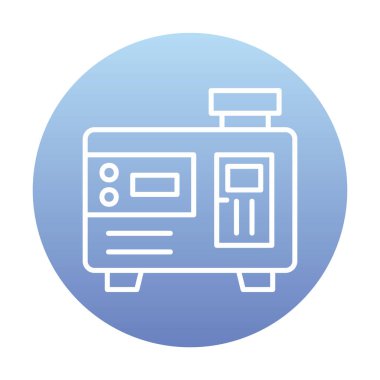 Elektrik jeneratörü çizgi simgesi biçimi, vektör illüstrasyon tasarımı