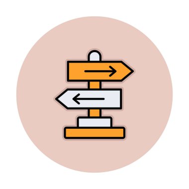 Yön düz simge, vektör illüstrasyonu