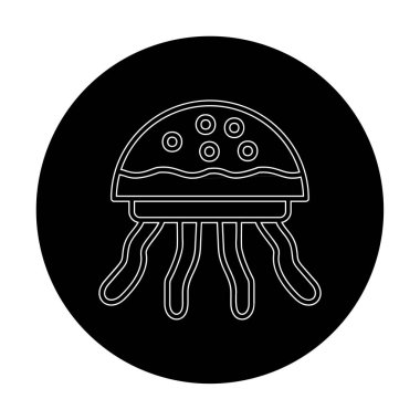 Denizanası. Web simgesi basit illüstrasyon 