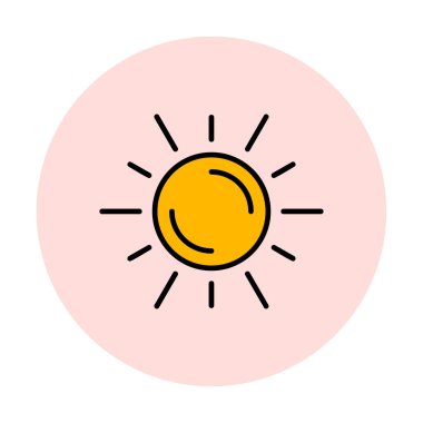 Güneş düz simge vektör çizim