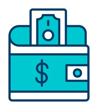Dolar işareti simgesi tasarımı olan cüzdan