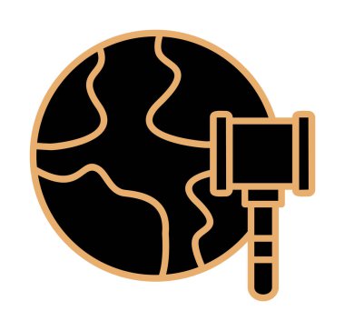 düz Dünya Açık Artırma Simgesi Vektör İllüstrasyonu