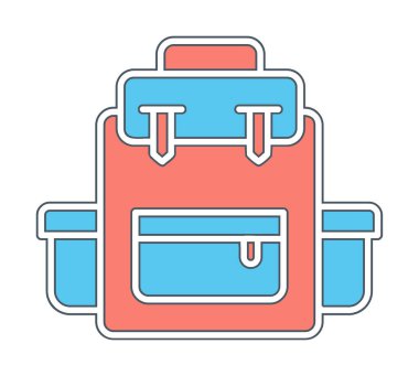 Sırt çantası ikon vektörü. Okul sırt çantası tabelası. izole edilmiş sınır sembolü çizimi