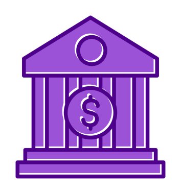 Banka simgesi, vektör illüstrasyonu 