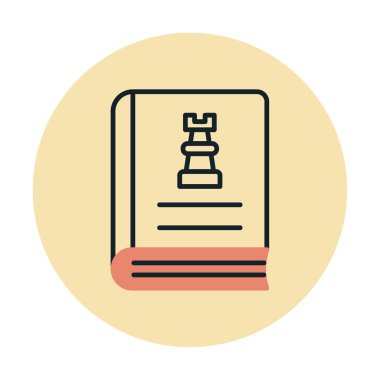 Satranç taşı simgesi, vektör illüstrasyonlu kitap