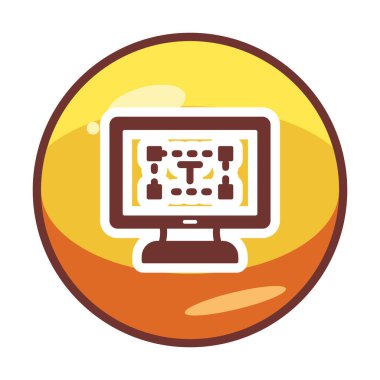 Bilgisayar metin düzenleyici simgesi, vektör illüstrasyonu