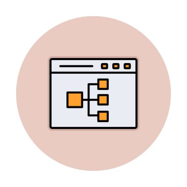 Çevrimiçi Akış Çizelgesi modern simgesinin vektör illüstrasyonu                  