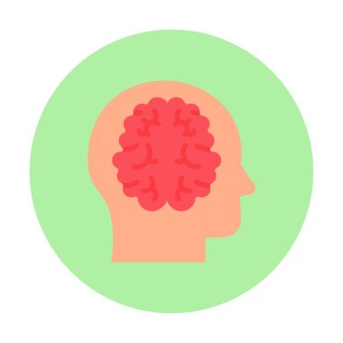 düz beyin ikonu vektör illüstrasyon tasarımı