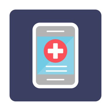 Çevrimiçi Sağlık Sigortası ikonu vektör illüstrasyonu