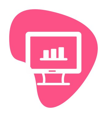 iş grafiği bilgisayar ekranında, vektör illüstrasyonu basit tasarım