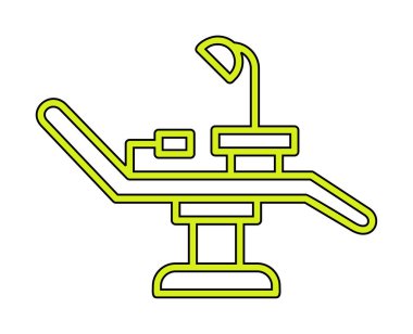 Dişçi Sandalyesi vektör illüstrasyonu, simge ögesi arkaplanı                