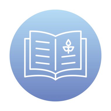 Biyoloji kitabı ikonu vektör illüstrasyonu