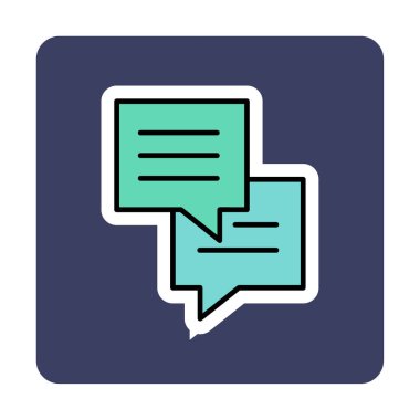 Sohbet düz simgesi, vektör illüstrasyonu