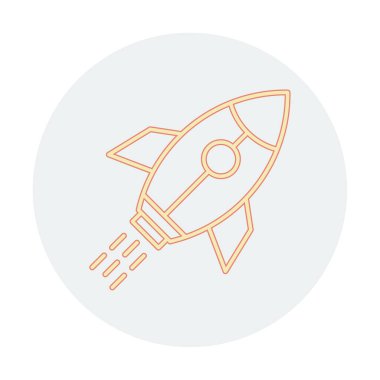 Girişim konsepti, roket simgesi, düz tasarım 