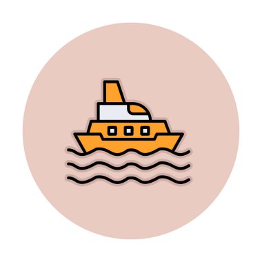 Gemi simgesi, vektör illüstrasyonu