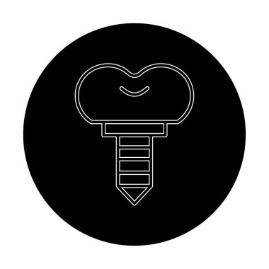 Diş implantı ikon vektör illüstrasyonu