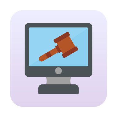 Çevrimiçi açık artırma simgesi, vektör illüstrasyonuName 