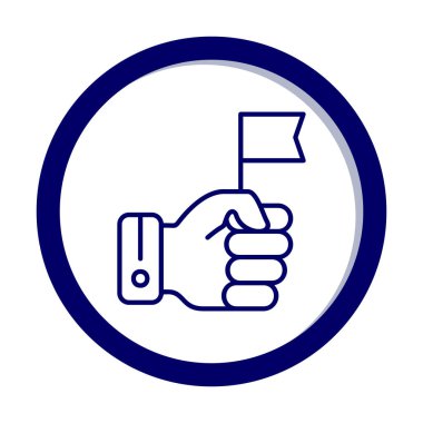 Bayrak tutan el, vektör