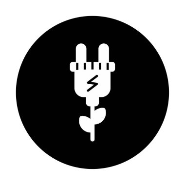 Basit Biyokütle eko enerji simgesi, vektör illüstrasyonu