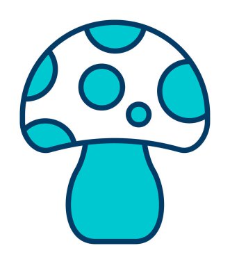 Mantar. Web simgesi basit illüstrasyon