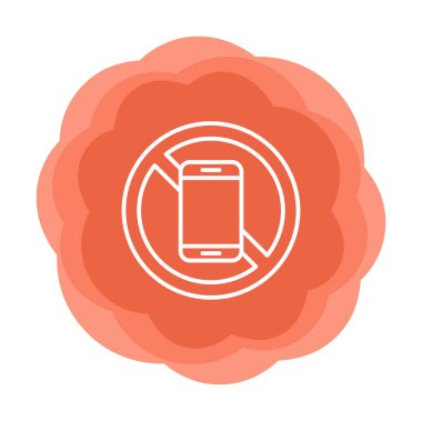 Cep telefonu simgesi yok, vektör illüstrasyonu               