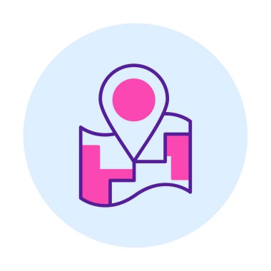 Konum iğnesi, vektör illüstrasyonlu harita simgesi