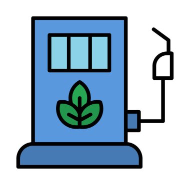 benzin istasyonu web simgesi, vektör illüstrasyonu