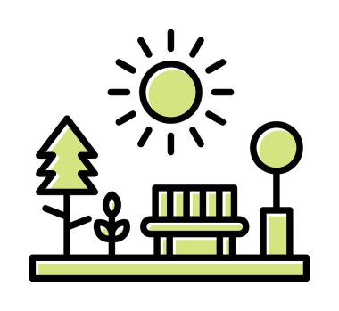 Yedek vektör renk simgesine sahip park 