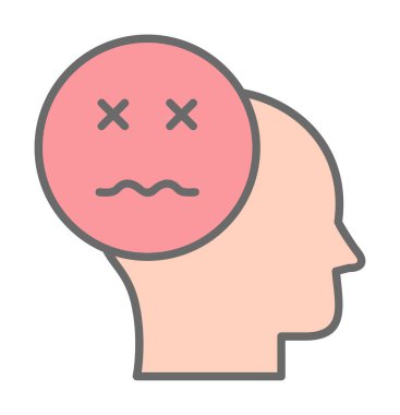 Hasta emoji simgesi olan insan kafası, vektör illüstrasyonu