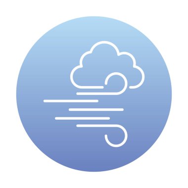 Bulutlu rüzgar simgesi, vektör illüstrasyonu 