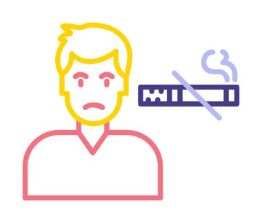 Basit Sigara İçilmez alanı simgesi, vektör illüstrasyonu