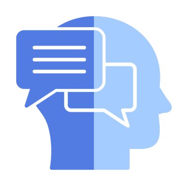 Sohbet düz simgesi, vektör illüstrasyonu