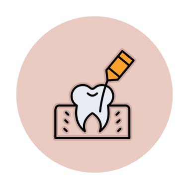 Kök Kanal Tedavi simgesi, vektör illüstrasyonu 