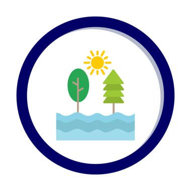 Doğa yassı ikon vektör çizimi 