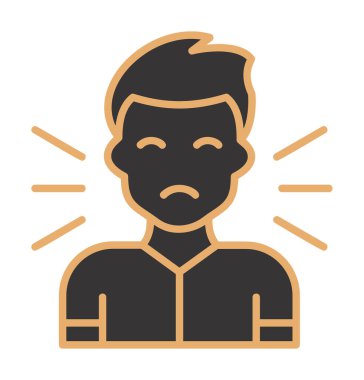 Korkmuş adam simgesi, korku konsepti, vektör illüstrasyonu