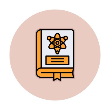 Fizik Kitabı vektör illüstrasyonu, simge ögesi arkaplanı