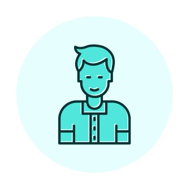 Avatar man simgesi, vektör illüstrasyonu  