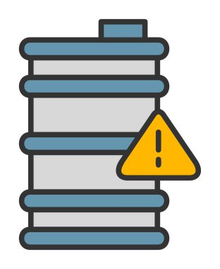 Tehlike işareti ve namlu simgesi, vektör illüstrasyonu 