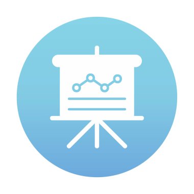 Sunum, grafikli iş tahtası, vektör illüstrasyonu