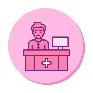 Resepsiyon simgesi, vektör illüstrasyonu basit tasarım