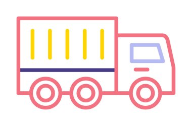 kamyon simgesi, vektör illüstrasyonu