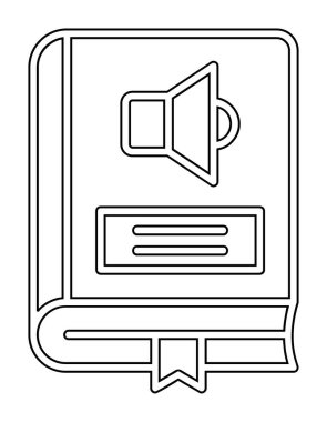 Basit Ses Kitabı simgesi, vektör illüstrasyonu