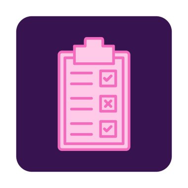 Kontrol listesi olan pano simgesi, vektör illüstrasyon tasarımı  