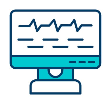 Ses çizgisi simgesi ile bilgisayar izleyicisinin vektör illüstrasyonu