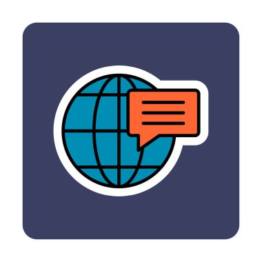 Dünya İletişim vektör simgesi modern illüstrasyon             