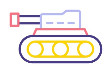 askeri tank simgesi, vektör illüstrasyonu 