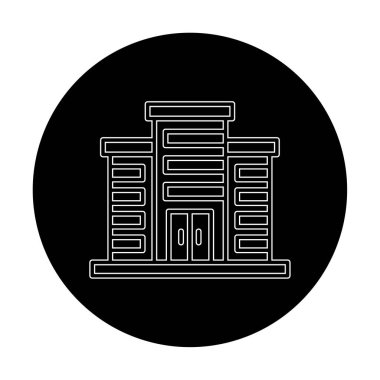 Şehir binası simgesi, vektör illüstrasyonu basit tasarım