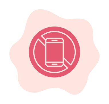 Cep telefonu simgesi yok, vektör illüstrasyonu               