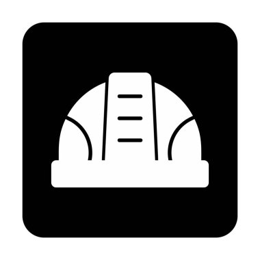 İnşaat Miğferi. İnşaat endüstrisi simgesi ana hatlarıyla doldurulmuş                    