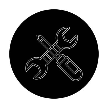 Basit mekanik Araçlar simgesi, vektör illüstrasyonu